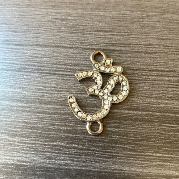 Pewter and Crystal Om Charm - Picture 2 of 3